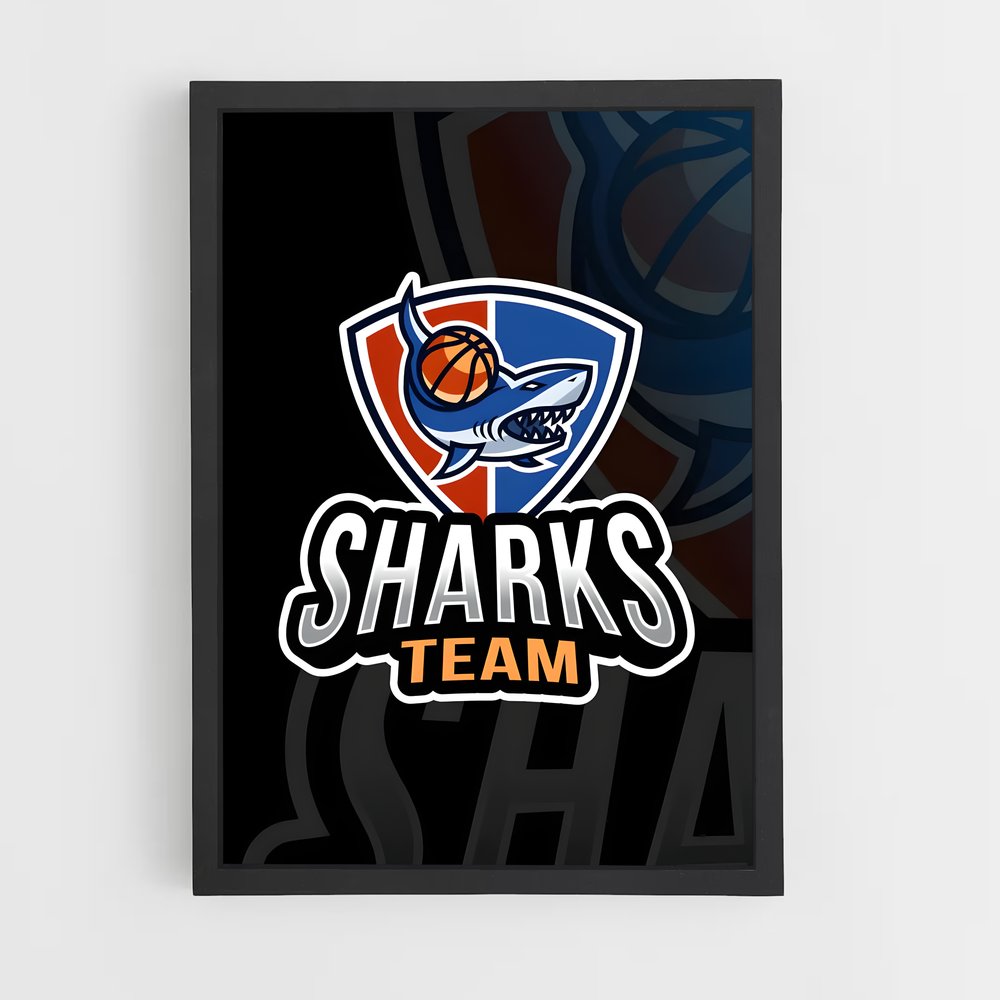 Poster Sharks Power – affiche Basketball (vue 2)